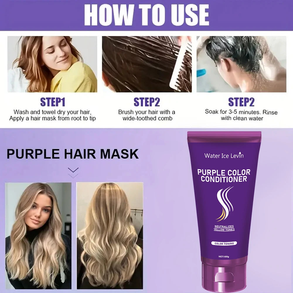 Purple Keratin Hair Mask for Dry Frizzy Hair